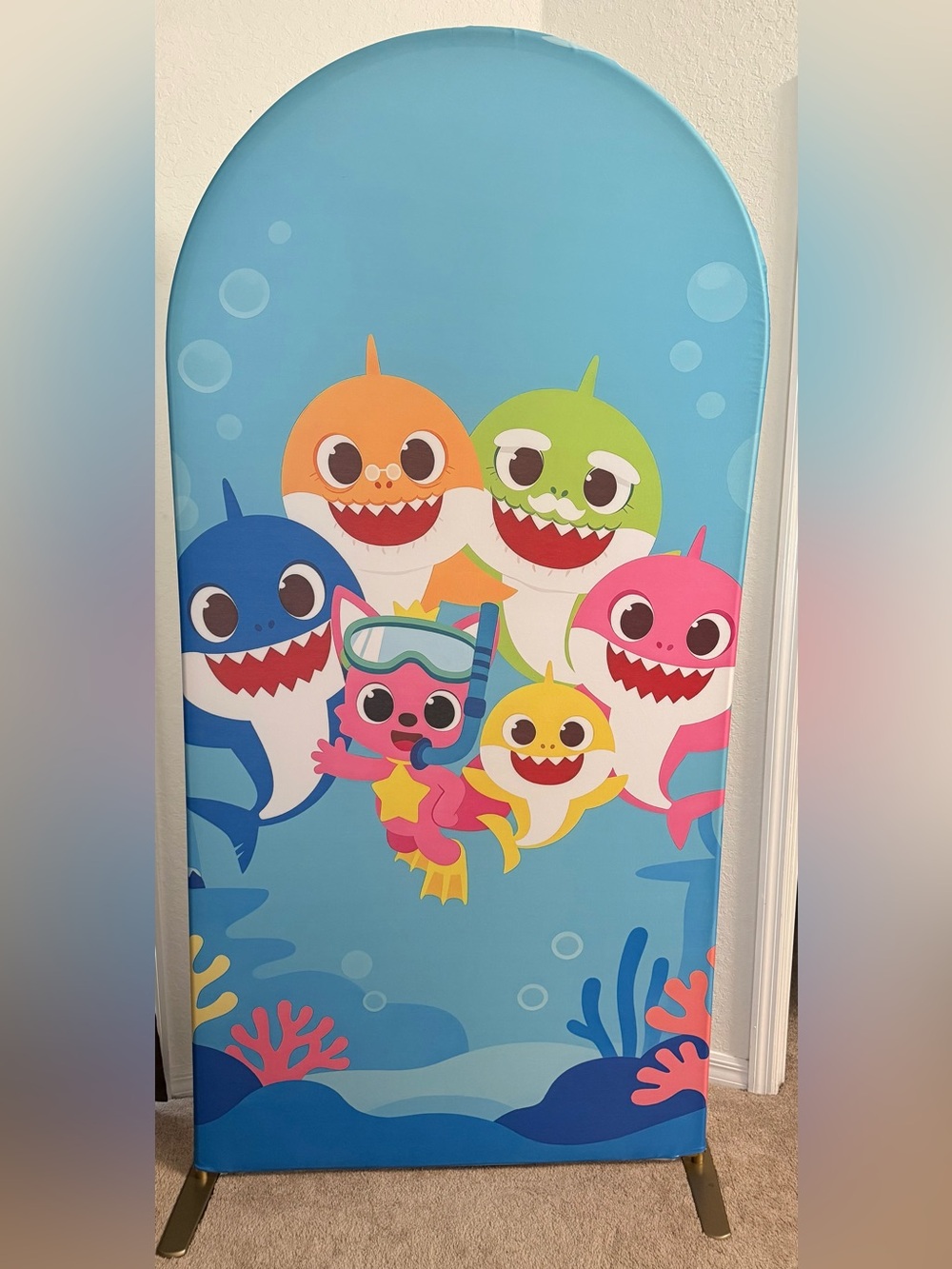 Baby Shark Birthday Arch Backdrop Cover (READ DESCRIPTION)